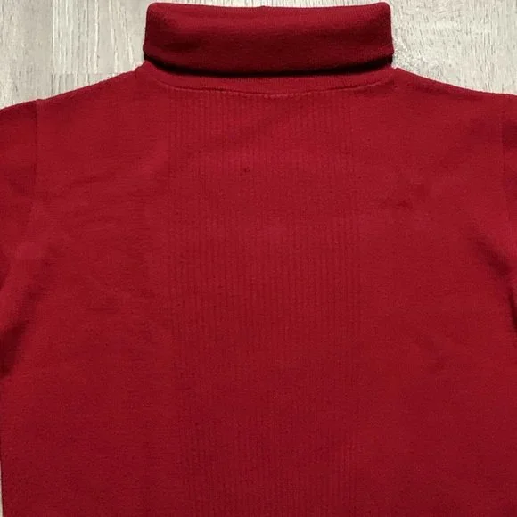 Women's Miss Pendleton 100% Virgin Wool Turtleneck Sweater Red Size Large - Picture 4 of 11